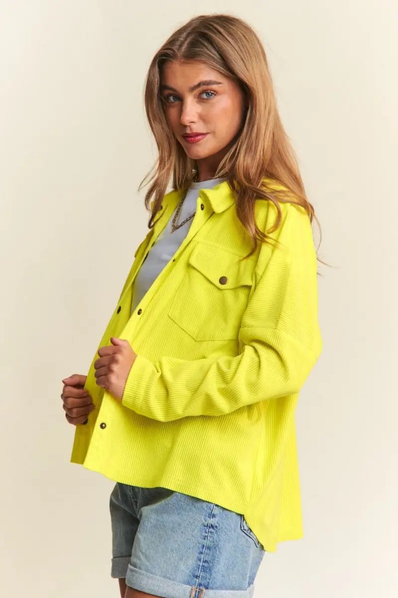 J.NNA Snap Down Long Sleeve High Low Shacket for Women - Love Salve